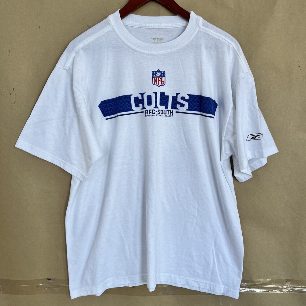 Reebok Indianapolis Colts NFL T Shirt Mens Large White Football Active Workout